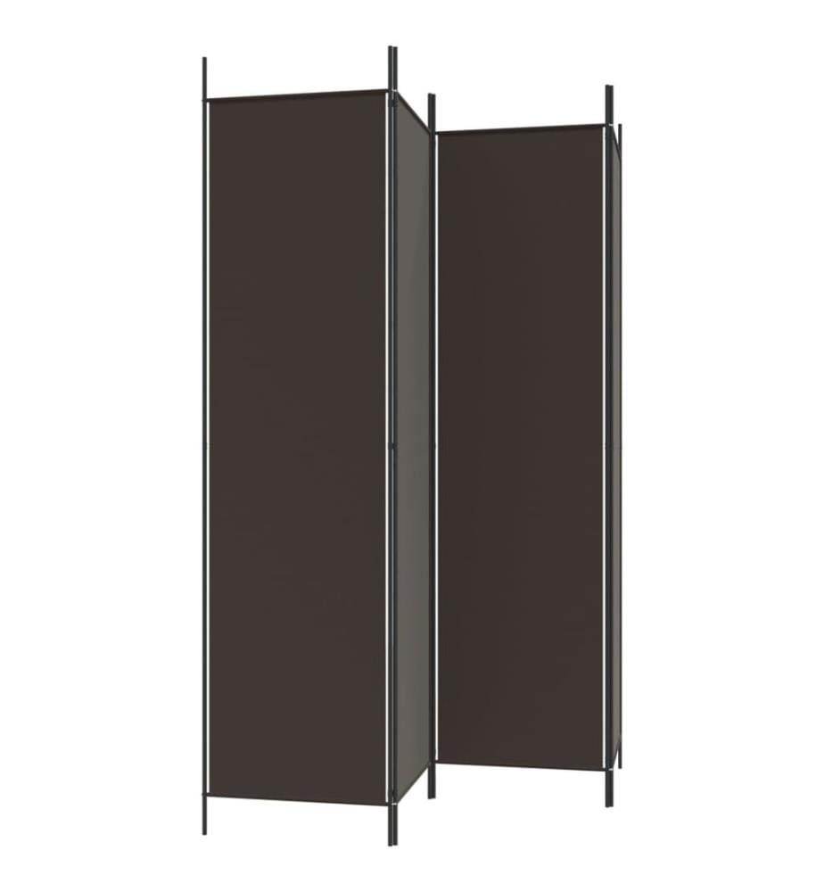 4-tlg. Paravent Braun 200x200 cm Stoff
