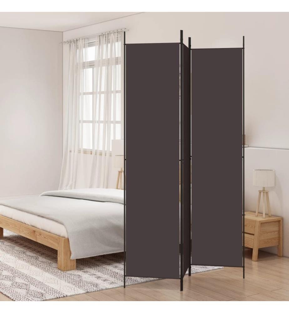 3-tlg. Paravent Braun 150x220 cm Stoff