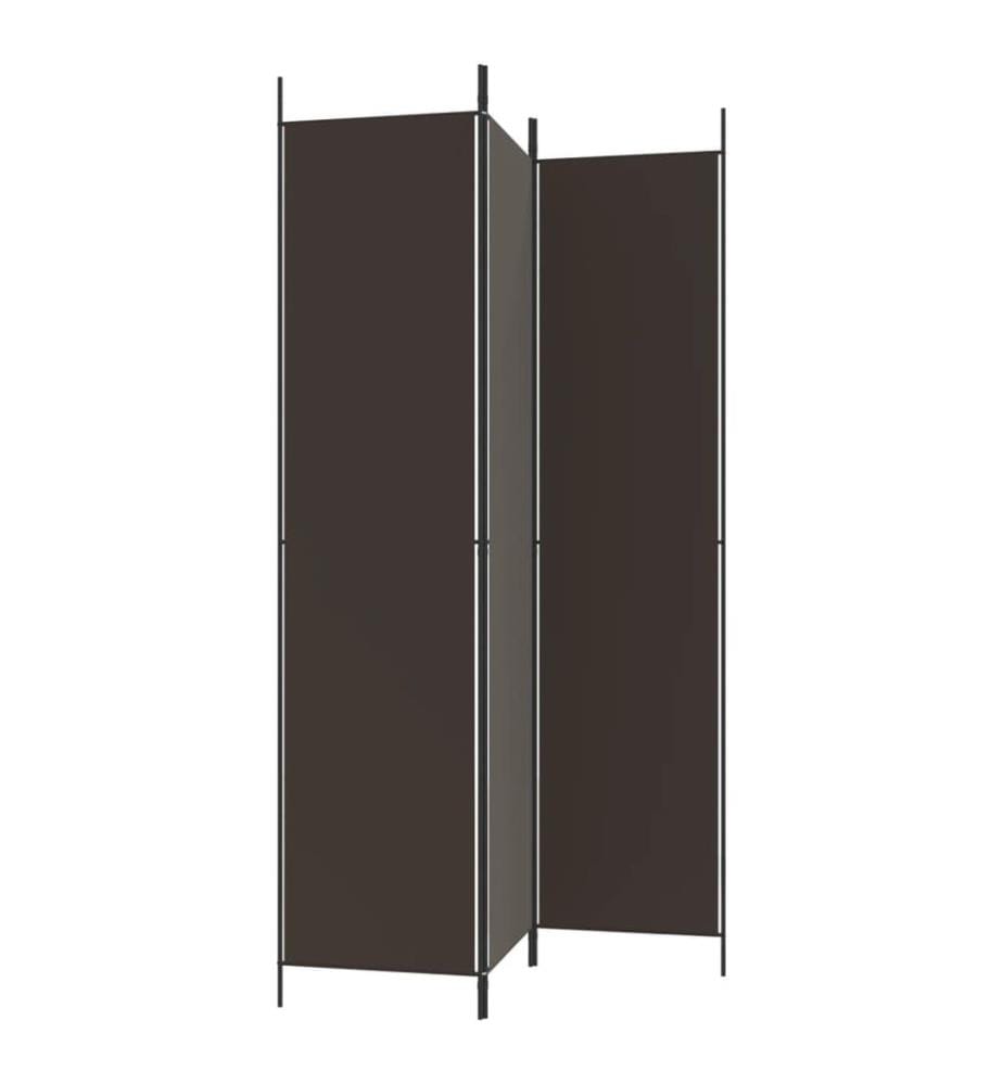 3-tlg. Paravent Braun 150x220 cm Stoff