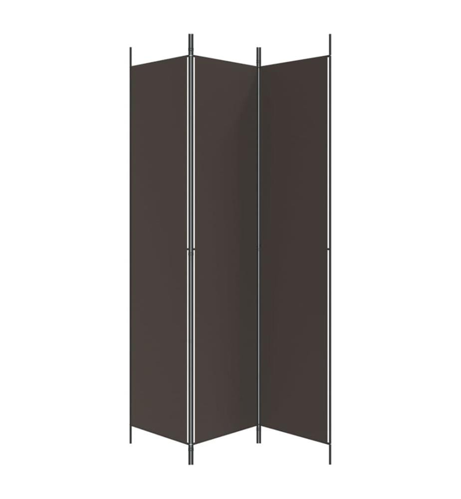3-tlg. Paravent Braun 150x220 cm Stoff