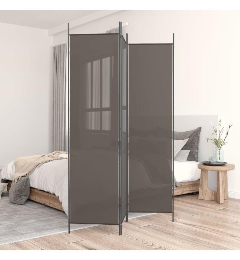 3-tlg. Paravent Anthrazit 150x220 cm Stoff