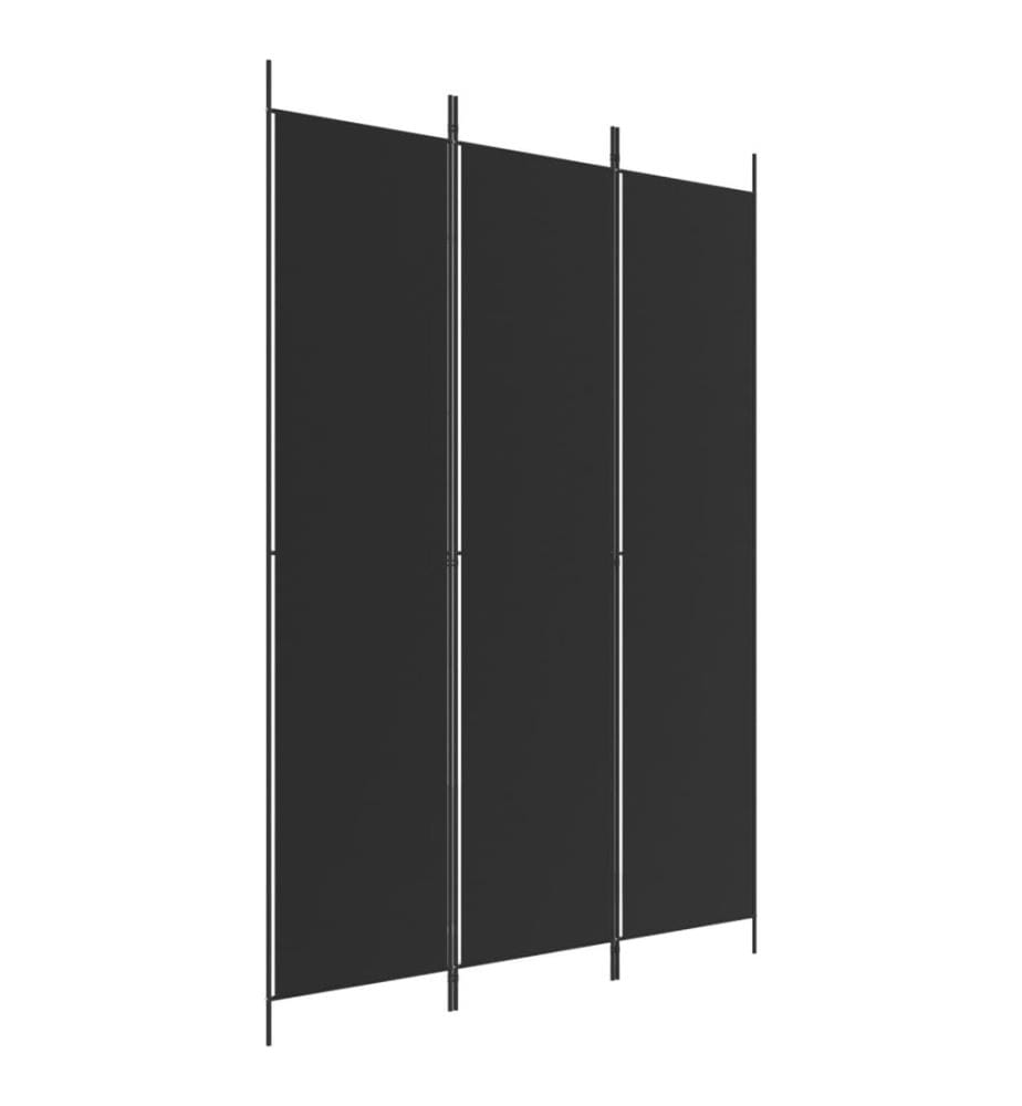 3-tlg. Paravent Schwarz 150x220 cm Stoff