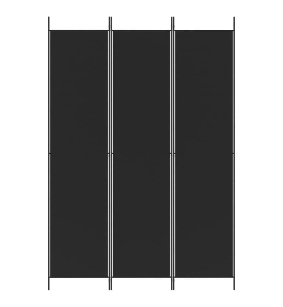 3-tlg. Paravent Schwarz 150x220 cm Stoff