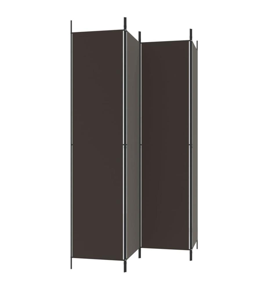 4-tlg. Paravent Braun 200x220 cm Stoff