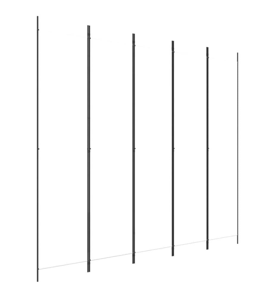 5-tlg. Paravent Weiss 250x220 cm Stoff