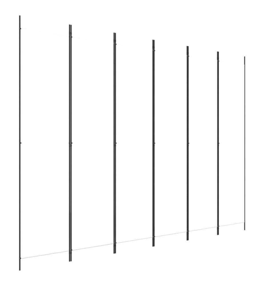 6-tlg. Paravent Weiss 300x220 cm Stoff