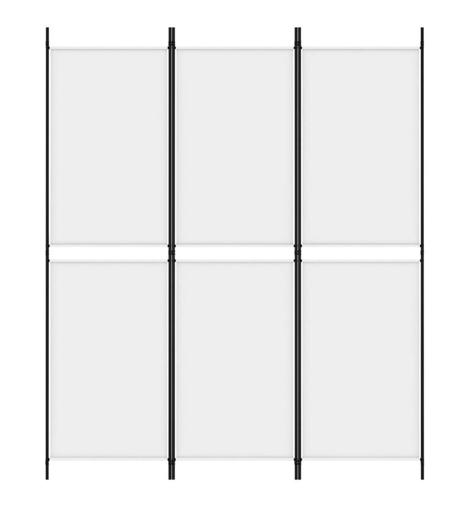 3-tlg. Paravent Weiss 150x180 cm Stoff