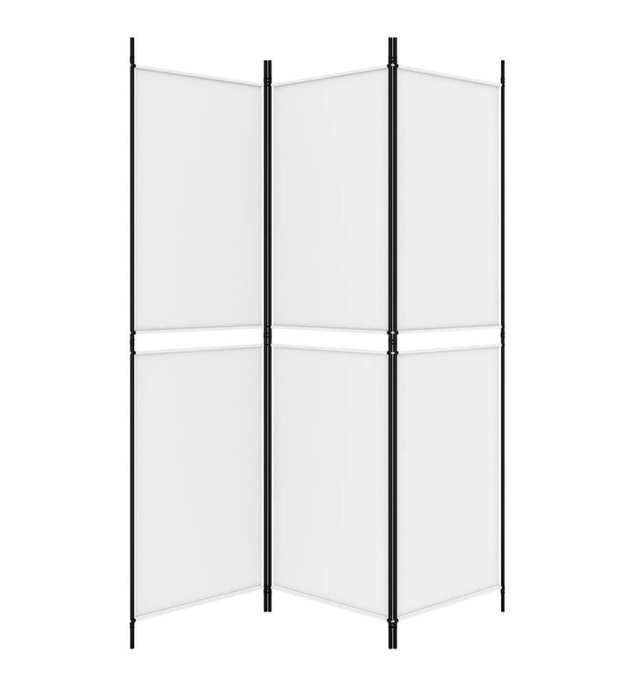 3-tlg. Paravent Weiss 150x180 cm Stoff