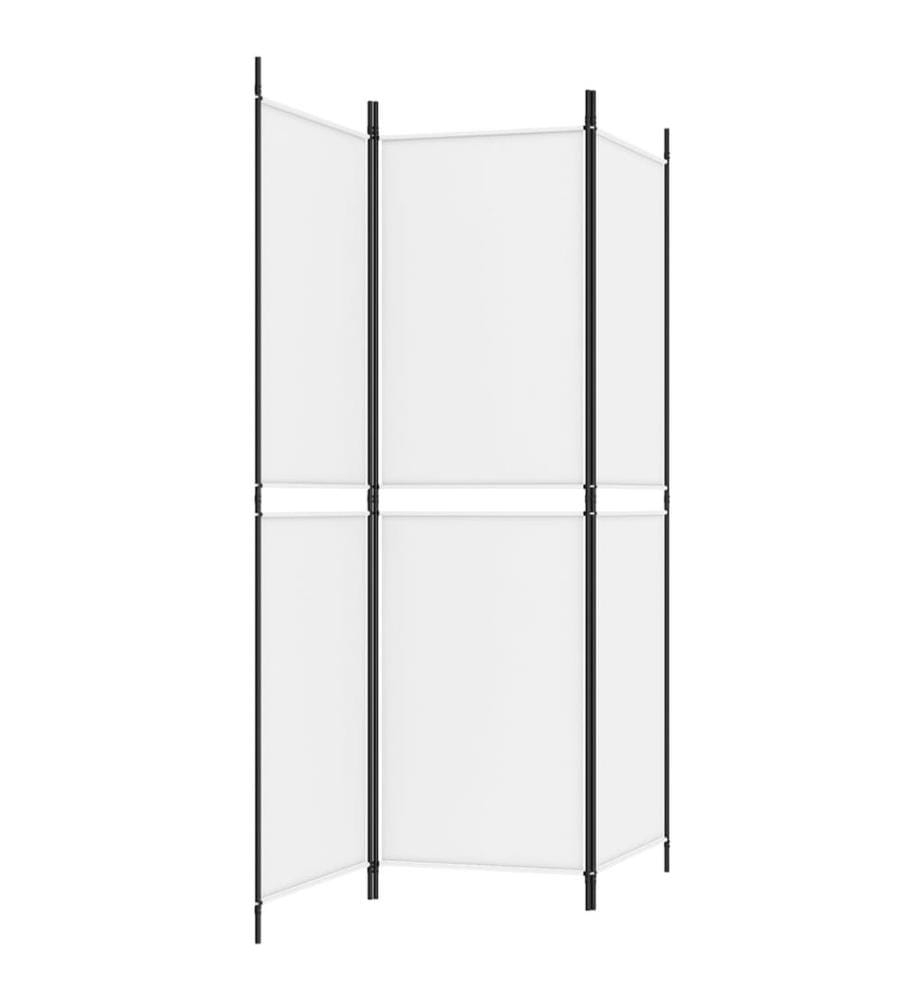 3-tlg. Paravent Weiss 150x180 cm Stoff