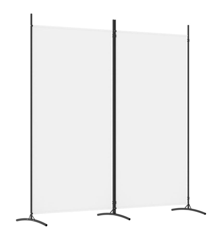 2-tlg. Paravent Weiss 175x180 cm Stoff