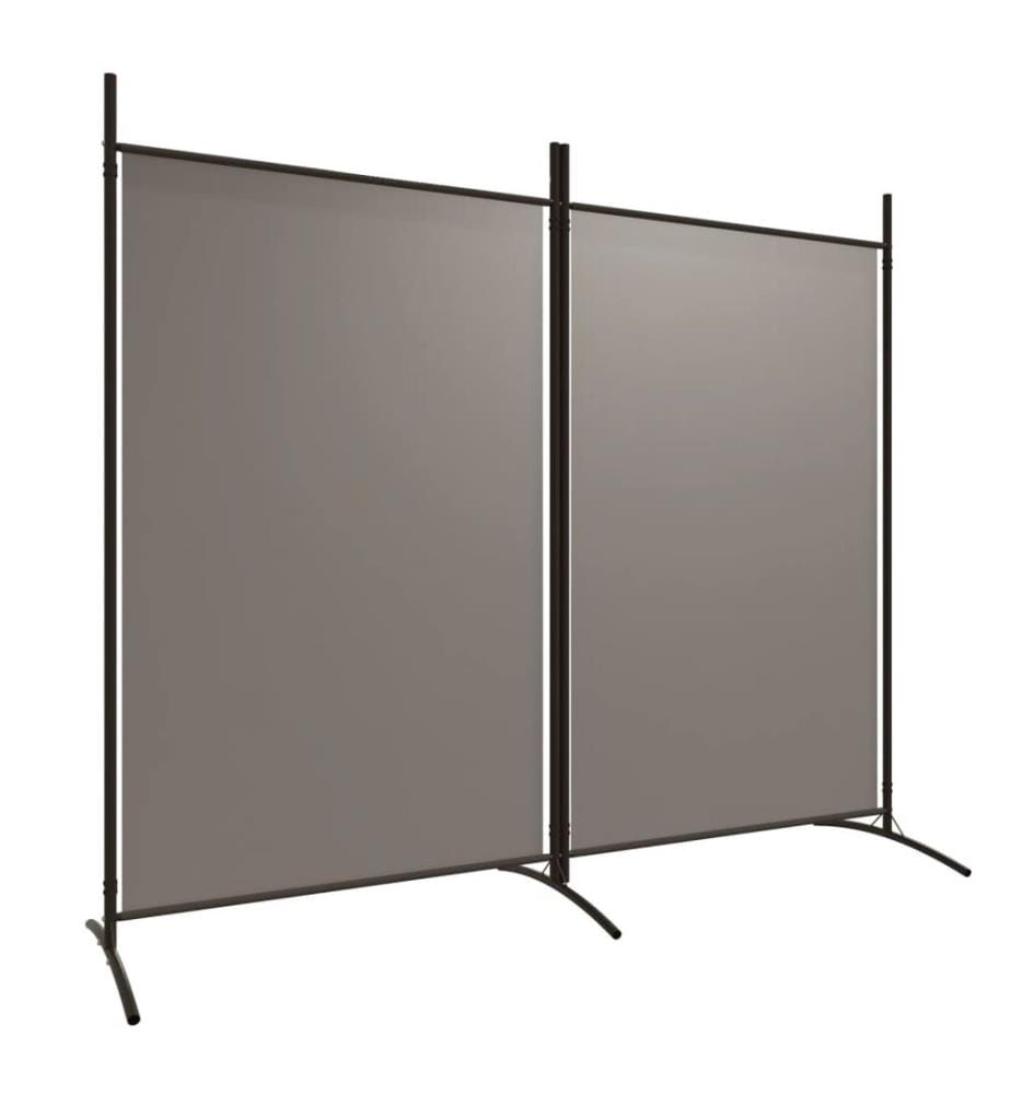 2-tlg. Paravent Anthrazit 175x180 cm Stoff
