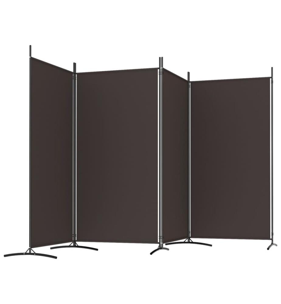 4-tlg. Paravent Braun 346x180 cm Stoff