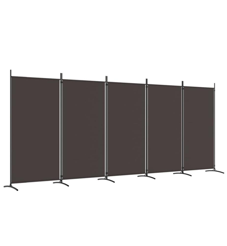 5-tlg. Paravent Braun 433x180 cm Stoff