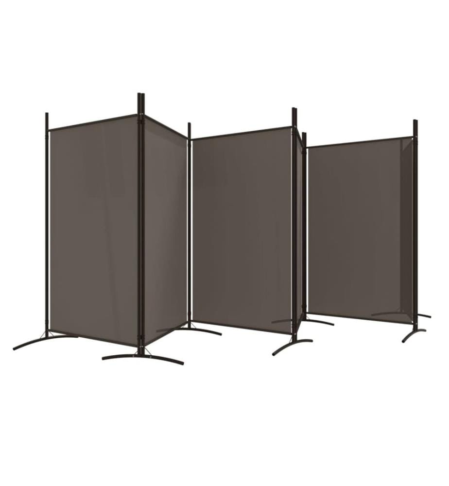6-tlg. Paravent Anthrazit 520x180 cm Stoff