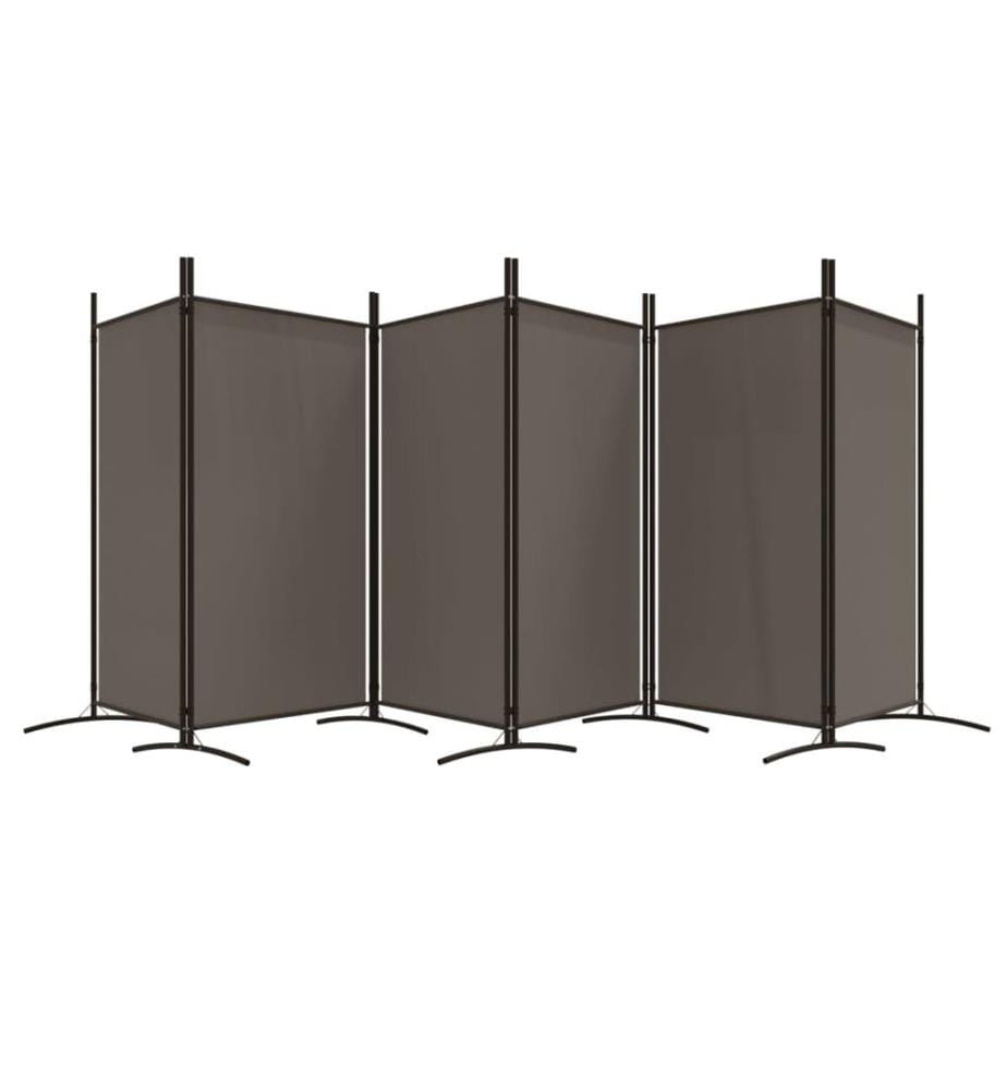 6-tlg. Paravent Anthrazit 520x180 cm Stoff