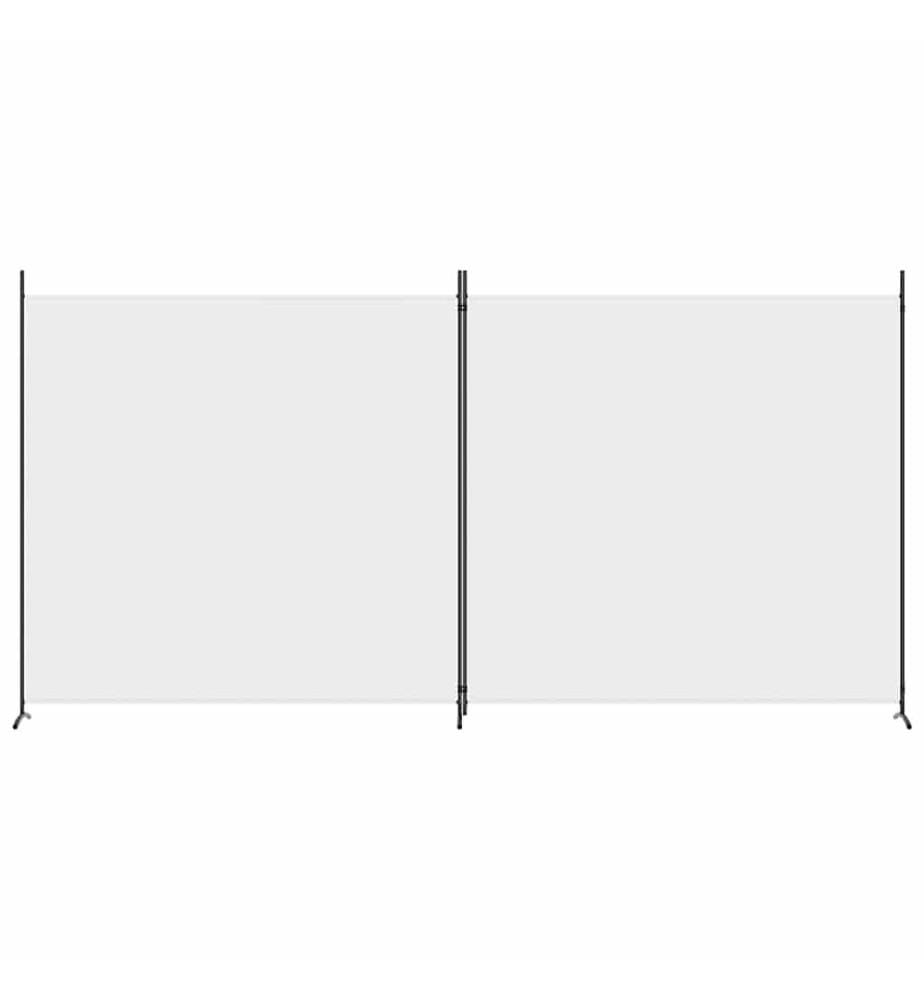 2-tlg. Paravent Weiss 348x180 cm Stoff