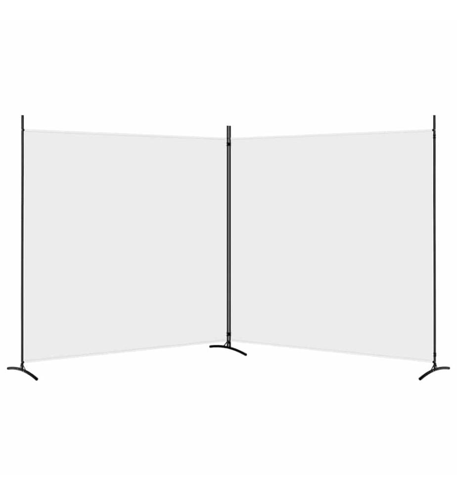 2-tlg. Paravent Weiss 348x180 cm Stoff