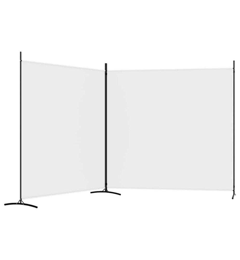 2-tlg. Paravent Weiss 348x180 cm Stoff