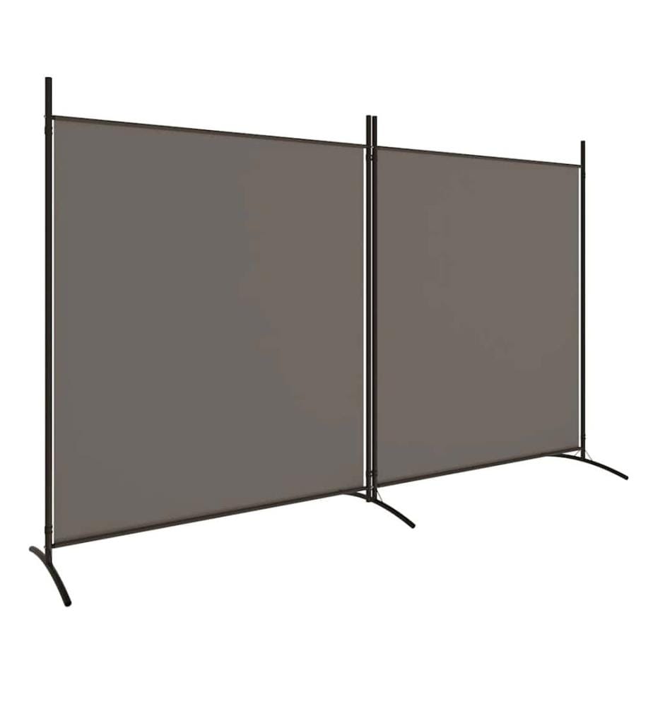 2-tlg. Paravent Anthrazit 348x180 cm Stoff