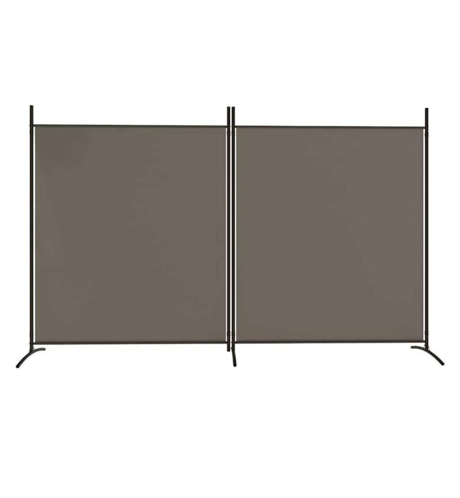 2-tlg. Paravent Anthrazit 348x180 cm Stoff