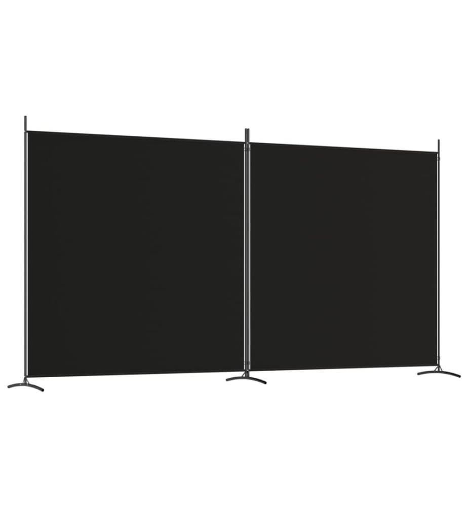 2-tlg. Paravent Schwarz 348x180 cm Stoff