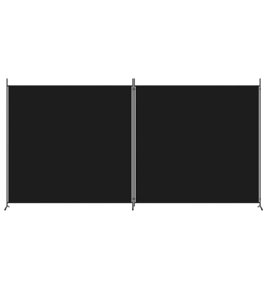 2-tlg. Paravent Schwarz 348x180 cm Stoff