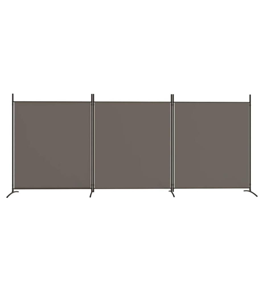 3-tlg. Paravent Anthrazit 525x180 cm Stoff
