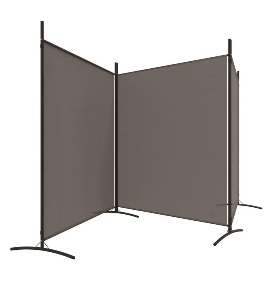 3-tlg. Paravent Anthrazit 525x180 cm Stoff