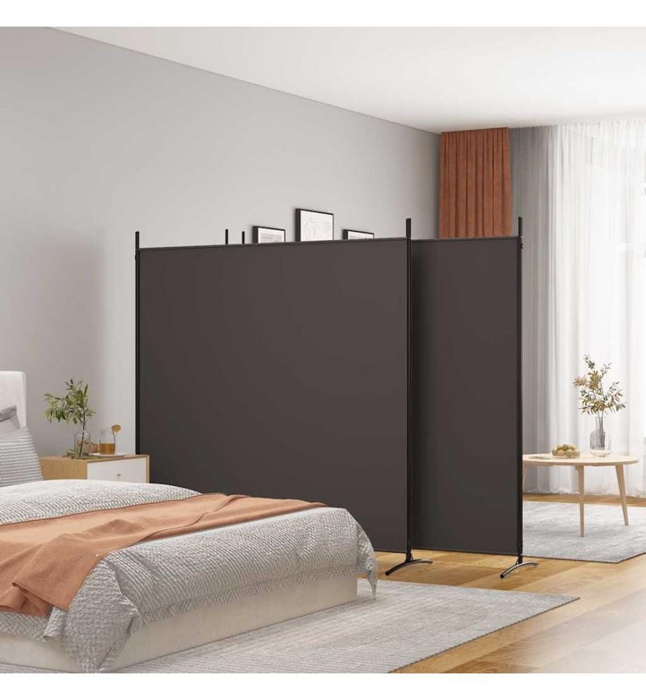 4-tlg. Paravent Braun 698x180 cm Stoff
