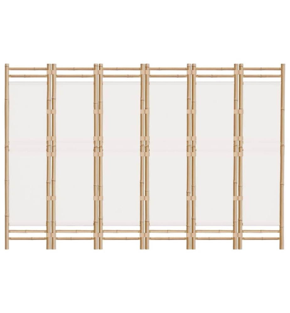 Cloison de séparation pliante 6 panneaux 240 cm Bambou et toile