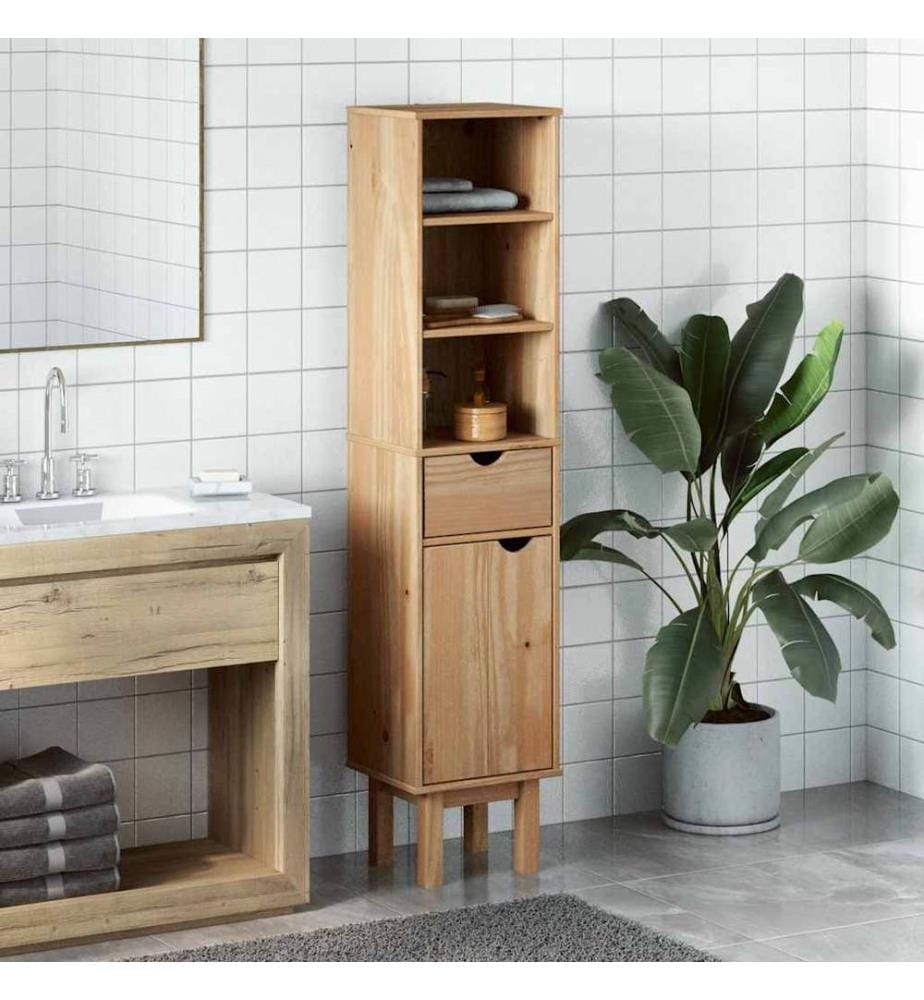 Badschrank OTTA 35x30x159 cm Massivholz Kiefer