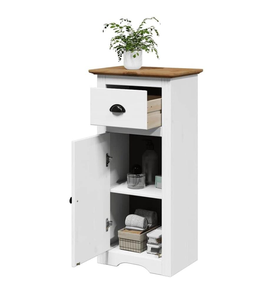 Badschrank BODO Weiss und Braun 44x30x90 cm