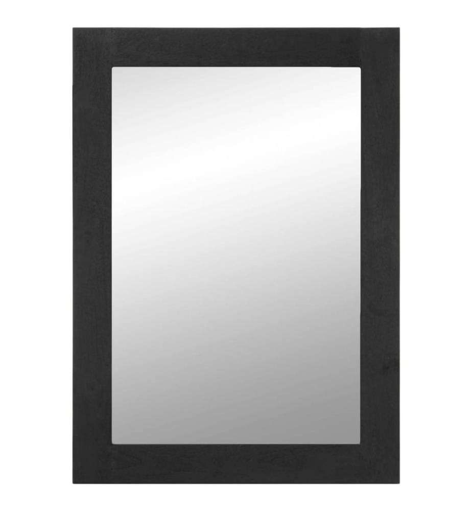 Badspiegel Schwarz 50x70x2,5 cm Holzwerkstoff und Messing