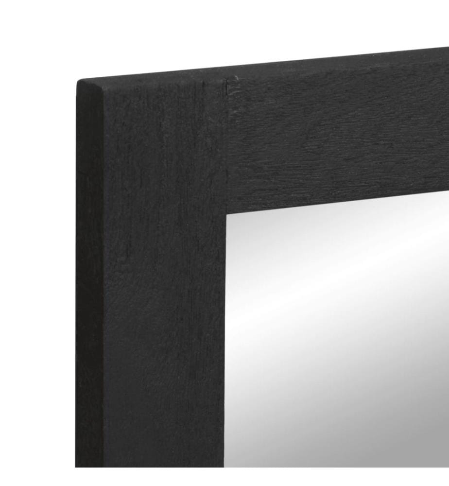 Badspiegel Schwarz 50x70x2,5 cm Holzwerkstoff und Messing