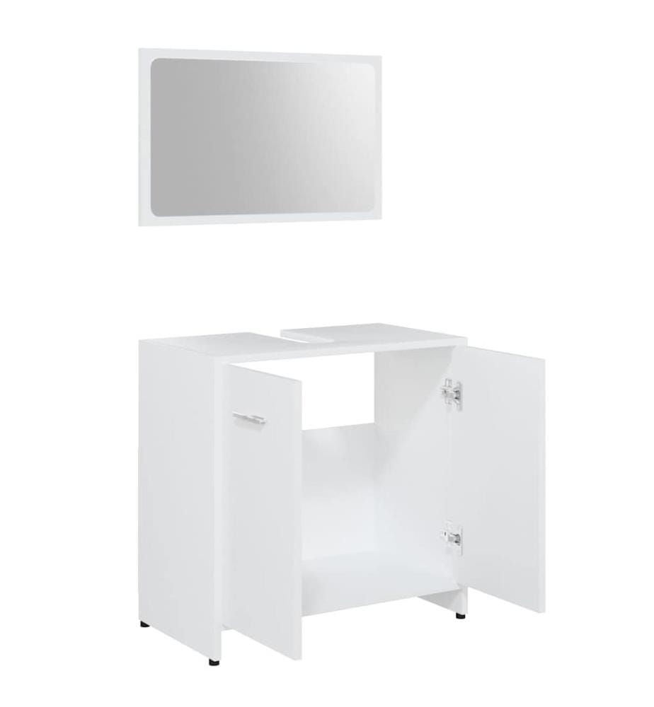 Ensemble de meubles de salle de bain Blanc Bois d'ingénierie