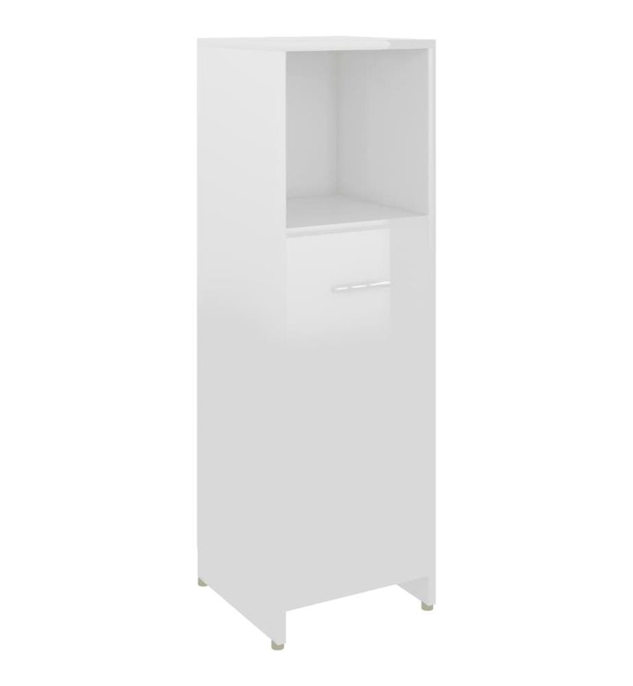 Armoire de salle de bain Blanc brillant 30x30x95 cm