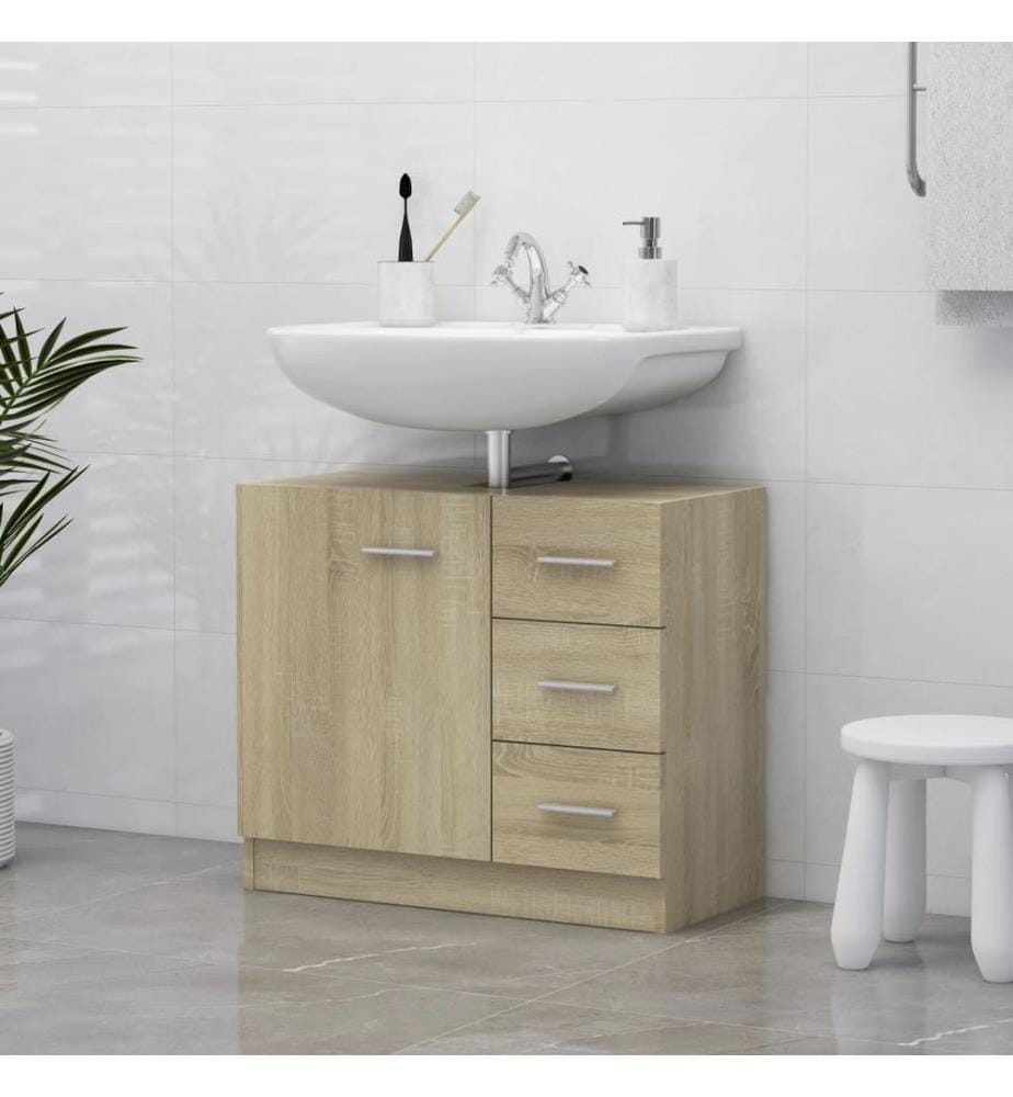 Armoire d'évier Chêne sonoma 63x30x54 cm Bois d'ingénierie