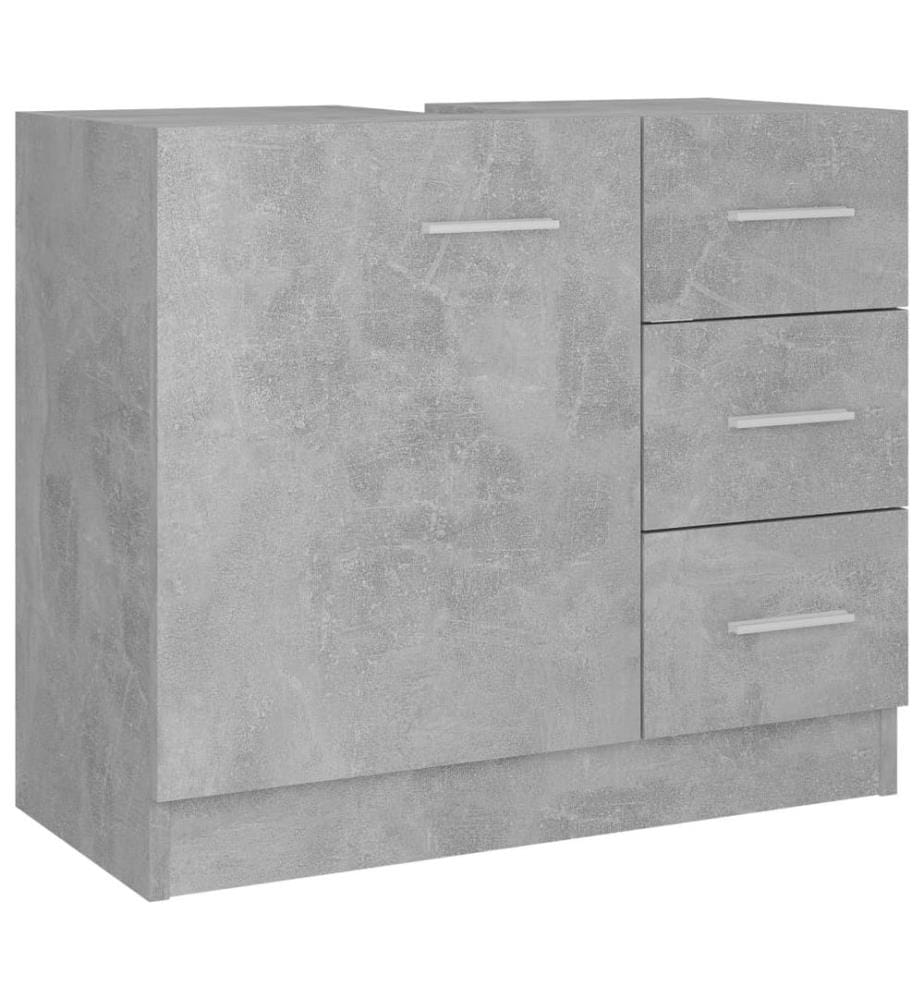 Armoire d'évier Gris béton 63x30x54 cm Bois d'ingénierie