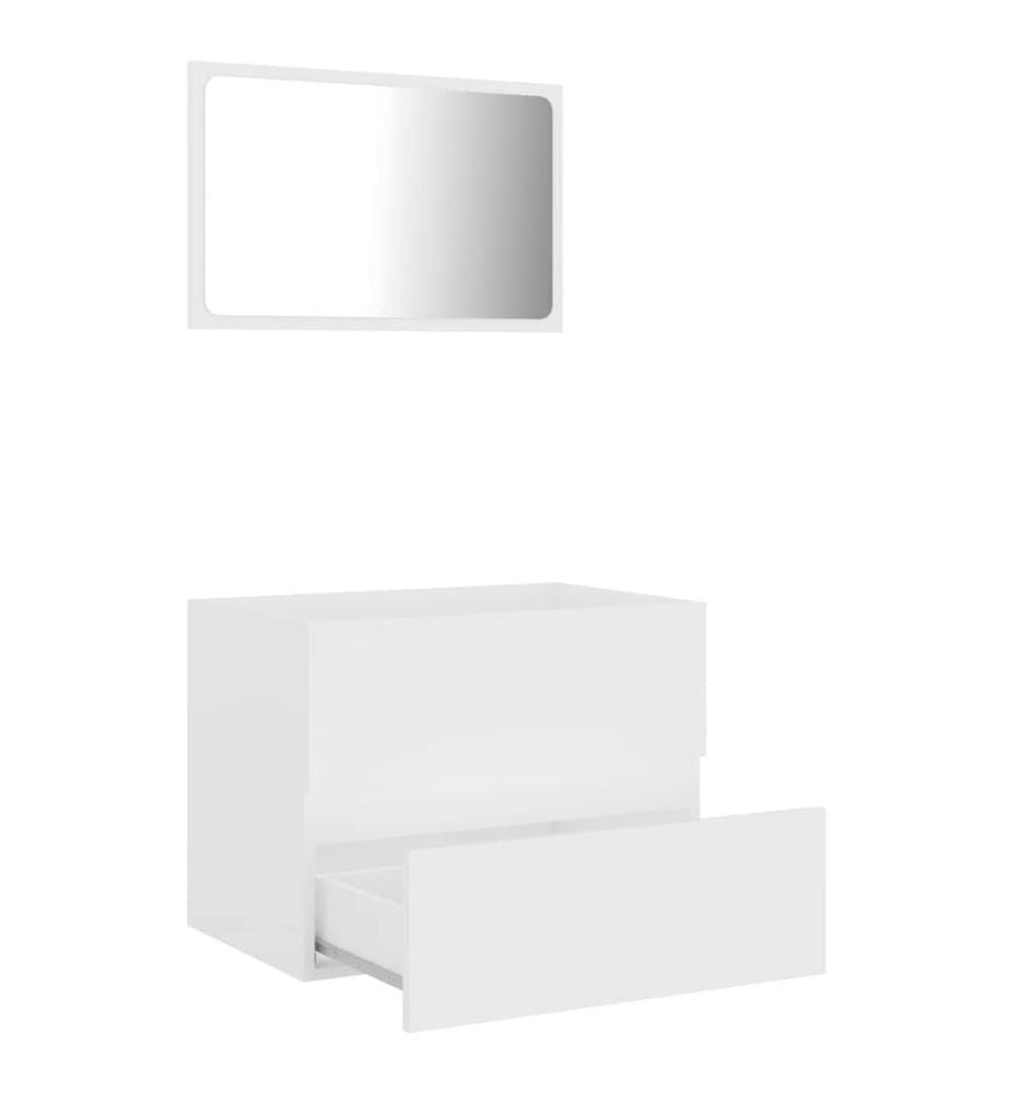 Ensemble de meubles salle de bain 2 pcs blanc bois d'ingénierie
