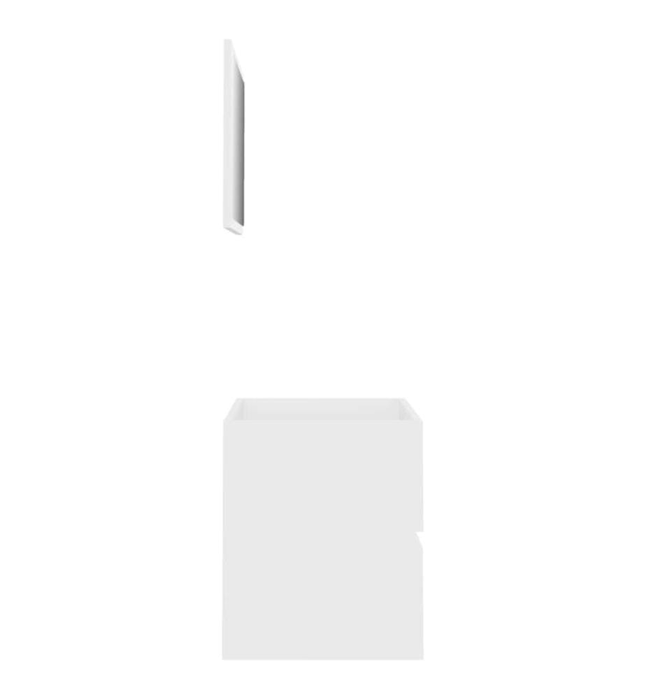 Ensemble de meubles salle de bain 2 pcs blanc bois d'ingénierie
