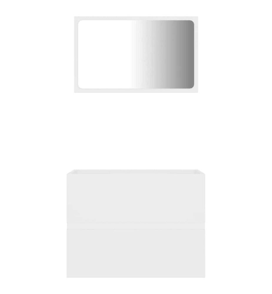Ensemble de meubles salle de bain 2 pcs blanc bois d'ingénierie