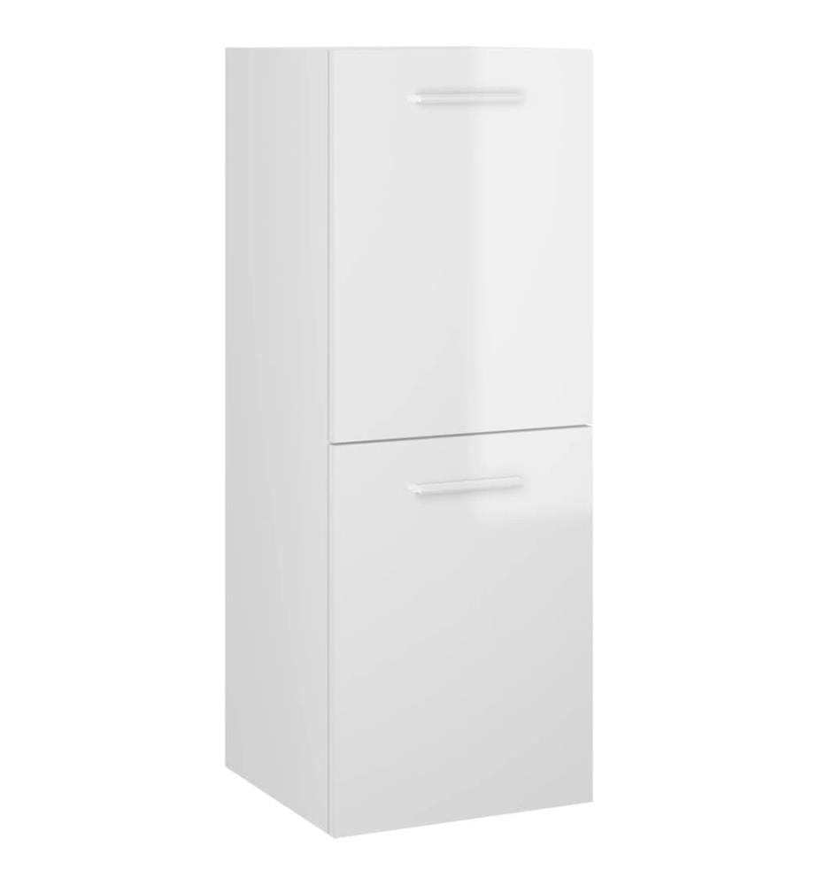 Armoire de salle de bain Blanc brillant Bois d'ingénierie
