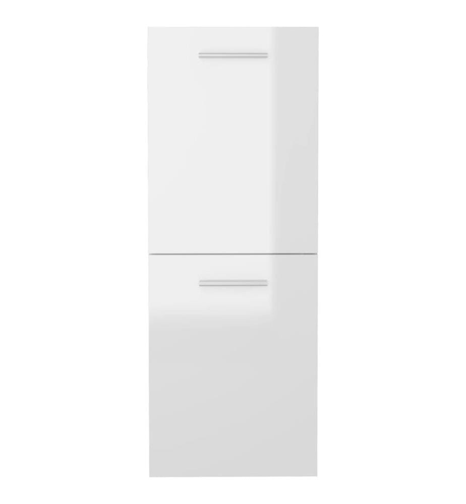 Armoire de salle de bain Blanc brillant Bois d'ingénierie