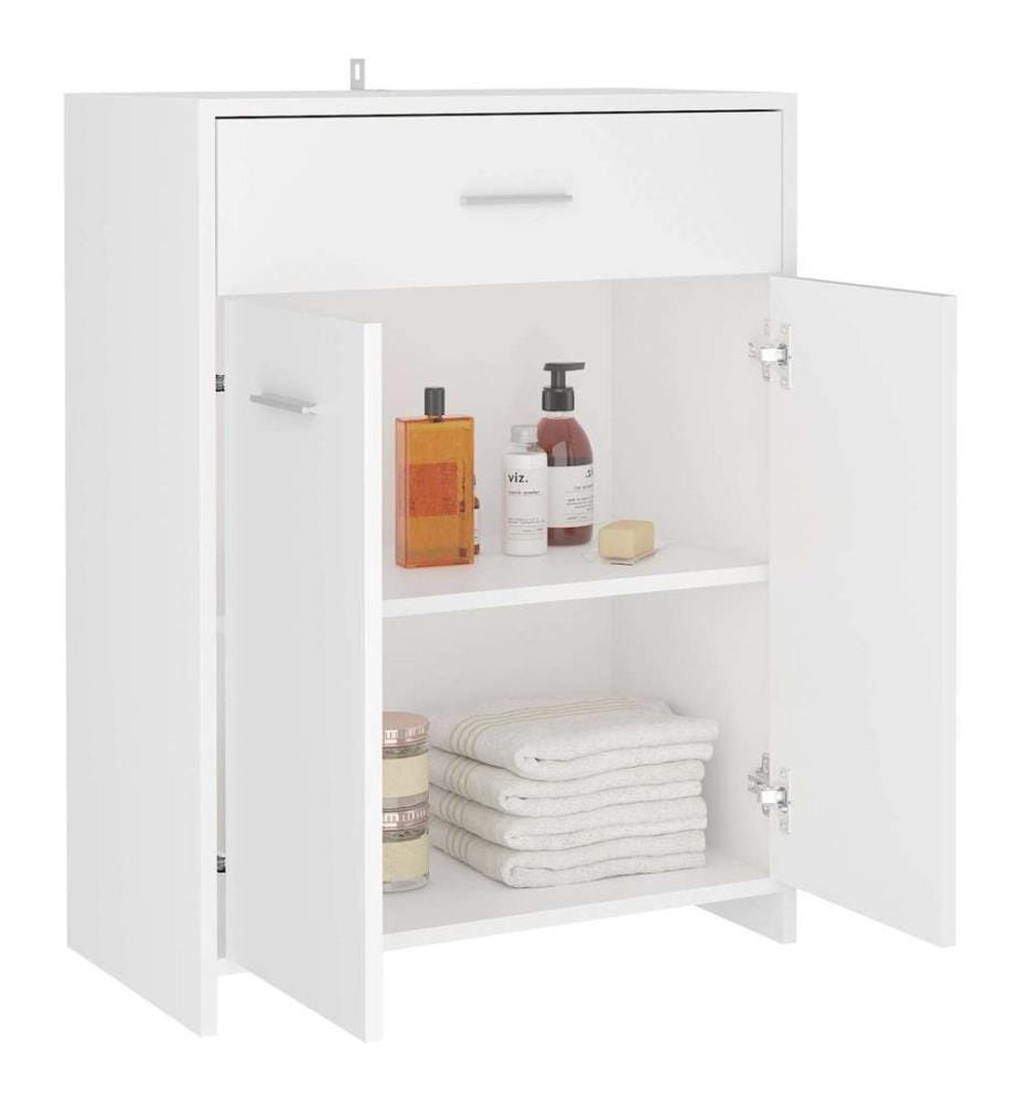 Badezimmerschrank Weiss 60x33x80 cm Holzwerkstoff