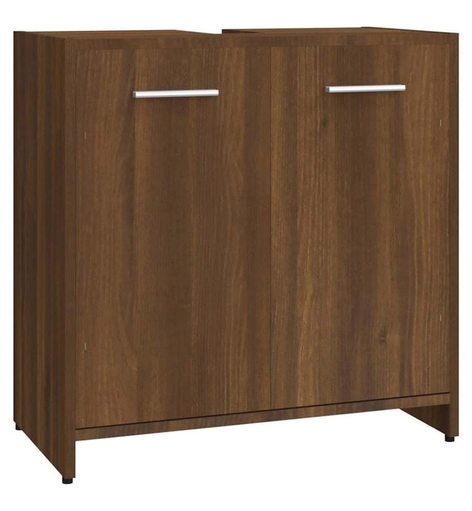 Badezimmerschrank Braun Eichen-Optik 60x33x60 cm Holzwerkstoff