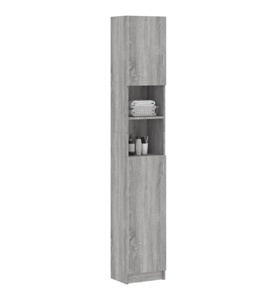 Badezimmerschrank Grau Sonoma 32x25,5x190 cm Holzwerkstoff