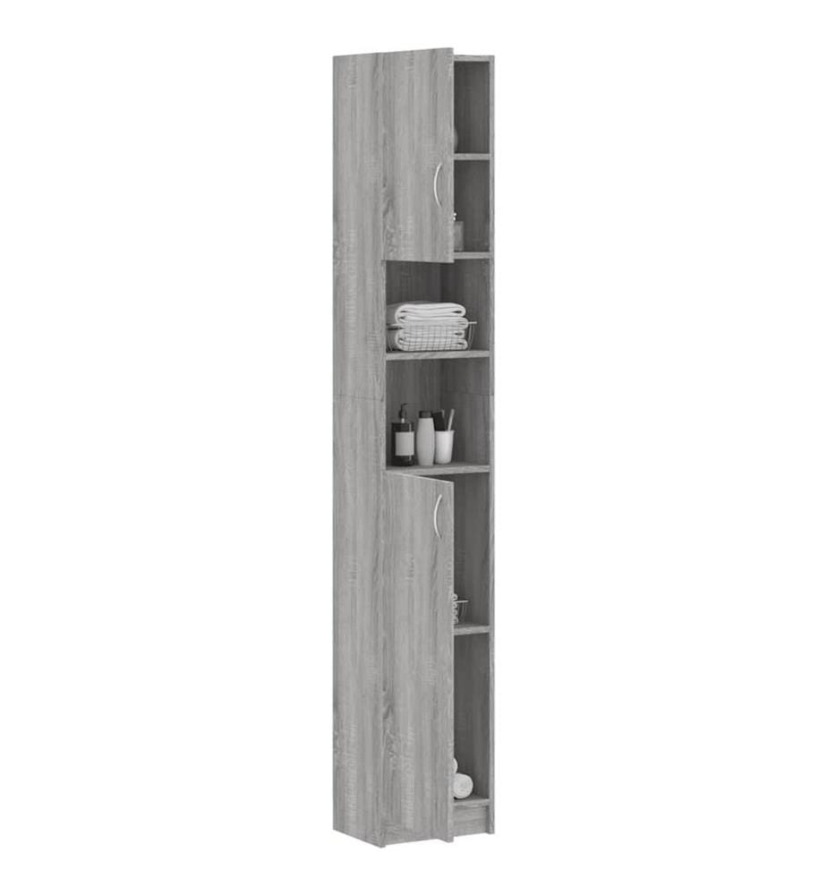 Badezimmerschrank Grau Sonoma 32x25,5x190 cm Holzwerkstoff