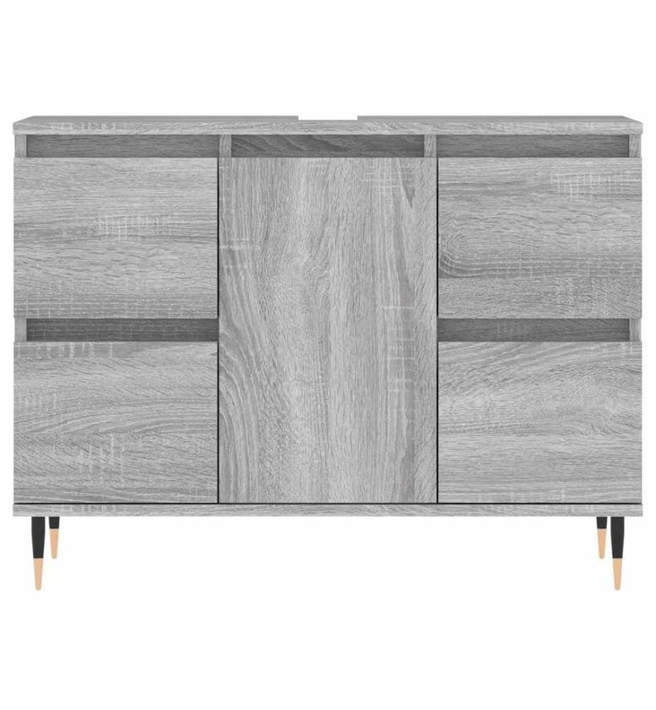 Badschrank Grau Sonoma 80x33x60 cm Holzwerkstoff