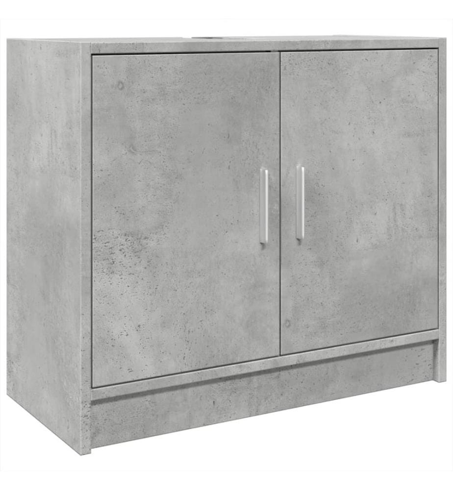 Armoire d'évier gris béton 63x29x55 cm bois d'ingénierie