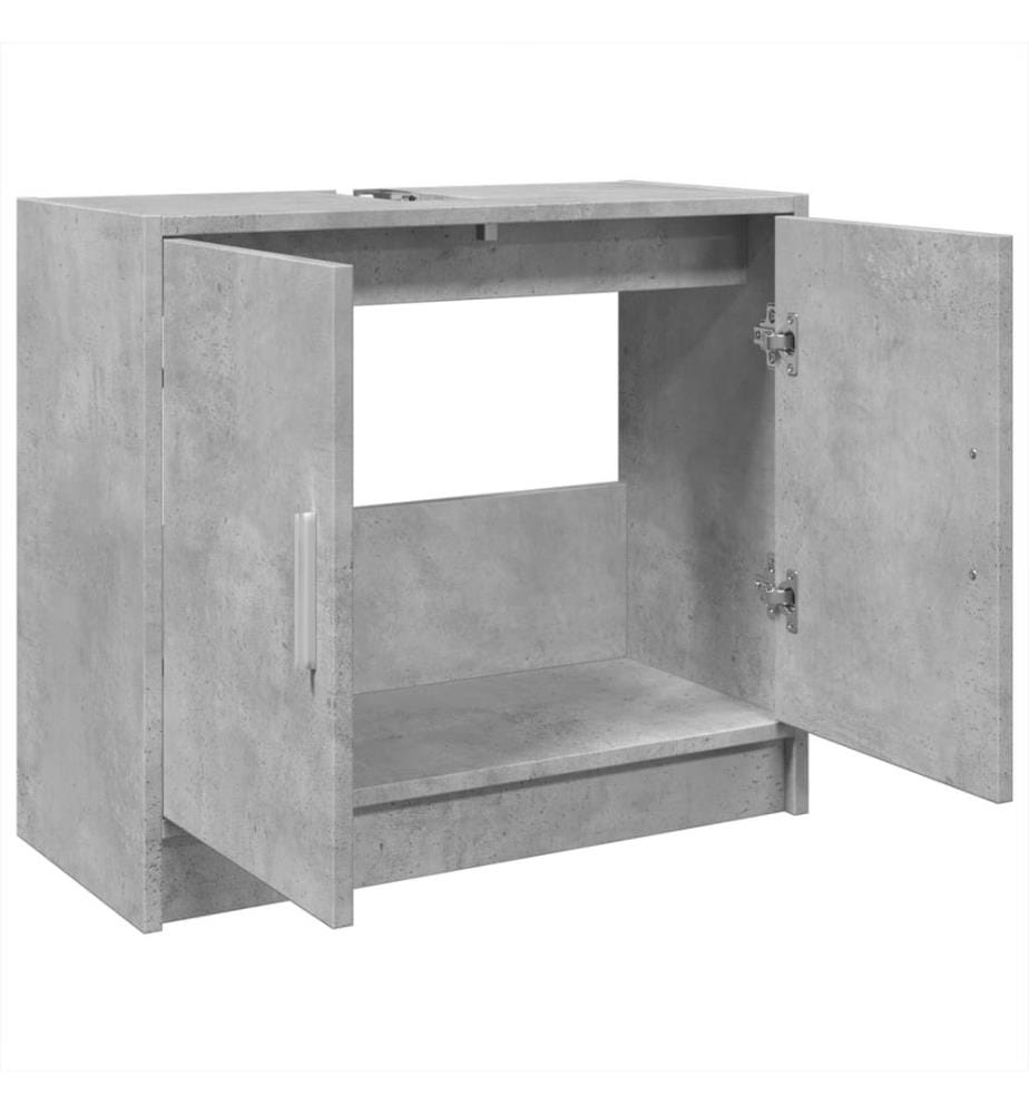 Armoire d'évier gris béton 63x29x55 cm bois d'ingénierie